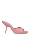 By Far Square-headed High-heeled Sandals In Pink