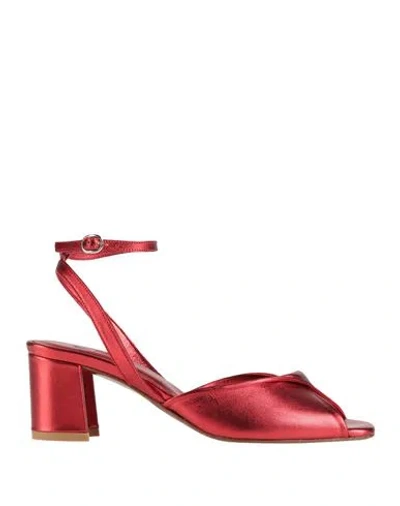 By Far Woman Sandals Red Size 7 Soft Leather