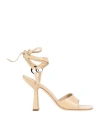 By Far Woman Sandals Sand Size 10 Soft Leather In Beige