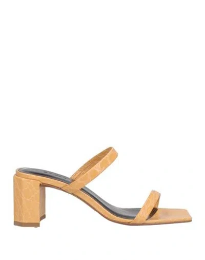By Far Woman Sandals Sand Size 7 Leather In Beige