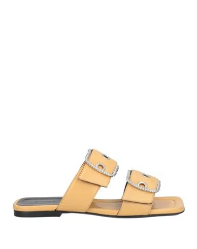 By Far Woman Sandals Sand Size 8 Leather In Beige
