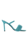 By Far 110mm Ada Shearling Sandals In Blue
