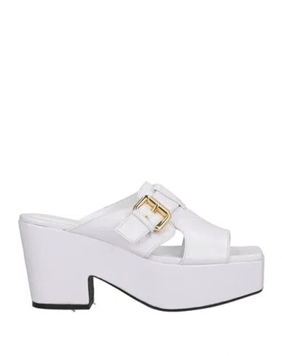 By Far Woman Sandals White Size 9 Leather