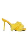 By Far Woman Sandals Yellow Size 8 Leather, Lambskin