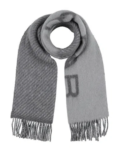 By Far Woman Scarf Charcoal Size - Wool, Alpaca Wool, Polyamide In Grey