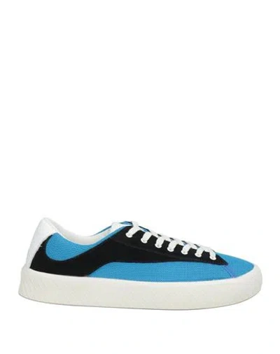By Far Woman Sneakers Azure Size 8 Textile Fibers, Leather In Blue