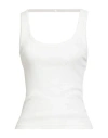 By Far Woman Tank Top White Size M Cotton, Elastane In Multi