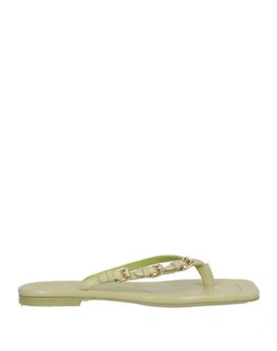 BY FAR BY FAR WOMAN THONG SANDAL LIGHT GREEN SIZE 6 LEATHER