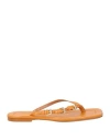 By Far Woman Thong Sandal Tan Size 6 Leather In Brown