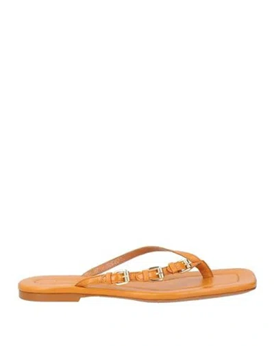 By Far Woman Thong Sandal Tan Size 6 Leather In Brown