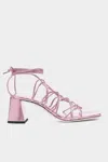 By Far Women's Alexander Metallic Leather Sandals In Pink In Pink