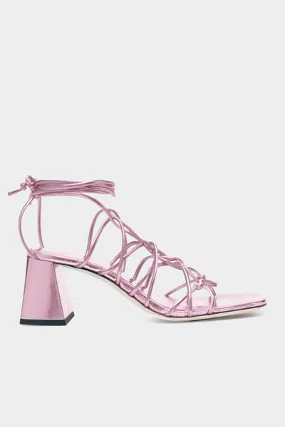 By Far Women's Alexander Metallic Leather Sandals In Pink