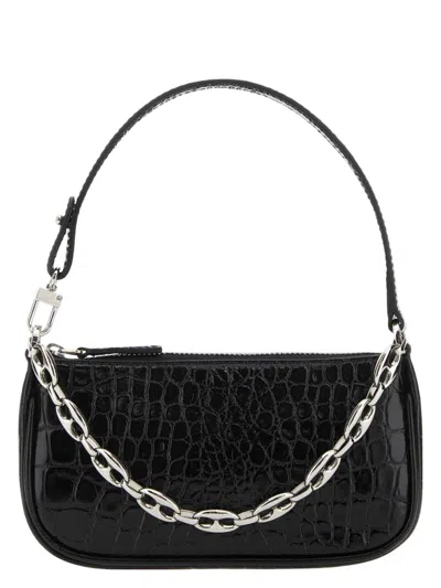 By Far Women's Black Leather Mini Rachel Handbag | 20fwmirabldsma Color Bl