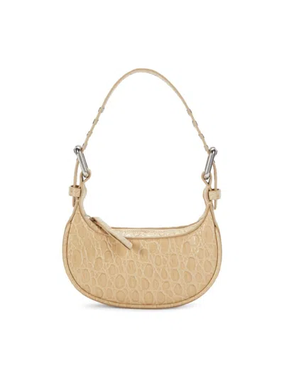 By Far Women's Croc Embossed Leather Shoulder Bag In Gold