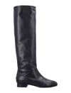 By Far Knee-high Smooth Round Toe Boots In Black