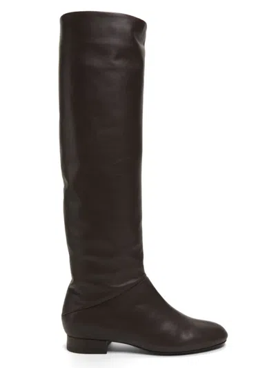 By Far Women's Felix Leather Knee-high Boots In Animal Print