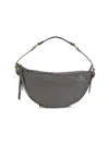 BY FAR WOMEN'S GIB CROC EMBOSSED TRIM LEATHER HALF MOON SHOULDER BAG