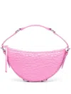 By Far Gib Embossed Crocodile-effect Shoulder Bag In Fuchsia