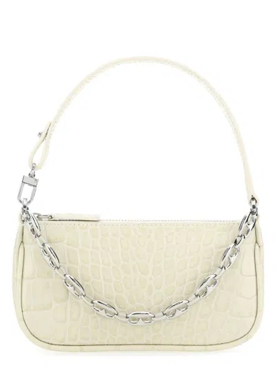 BY FAR WOMEN'S IVORY LEATHER MINI RACHEL HANDBAG