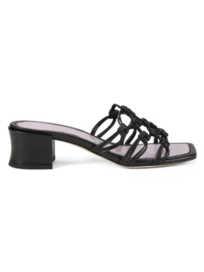 By Far Women's Marsha 40mm Leather Sandals In Black