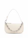 By Far Rachel Crocodile-embossed Shoulder Bag In Cream