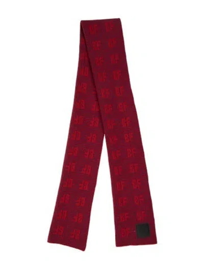 Pre-owned By Far Wool Printed Scarf In Red