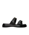 By Far Wyatt Flat-soled Sandals In Black