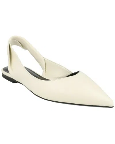 By Far Yasha Leather Flat In Neutral