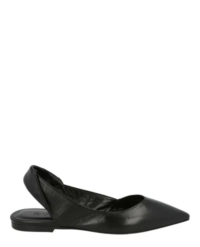 By Far Yasha Leather Flats In Black