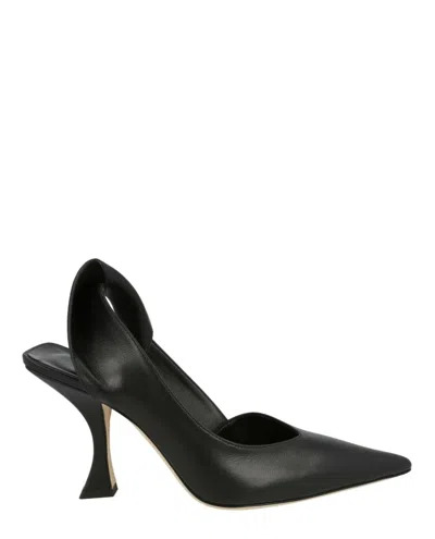 By Far Yasha Leather Slingback Pumps In Black