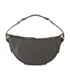 By Far Leather Shoulder Bag Featuring Crocodile Motif In Gray