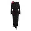By Felizia Cowl Neck Draped Top & Midi Skirt Co-ord Set In Black In Black
