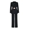 By Felizia Fitted Belted Suit In Black In Black