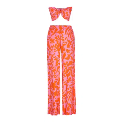 By Felizia Pink / Purple Zayana Floral Print Co-ord Set In Pink In Multi