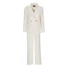 By Felizia White Tailored Double-breasted Suit In Ecru In White
