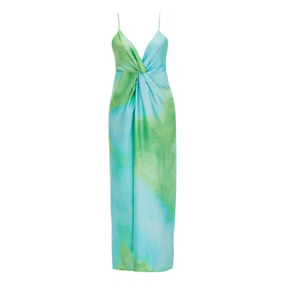 By Felizia Women's Elsa Satin Midi Dress In Blue