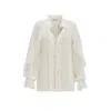 By Felizia Women's Neutrals Ruffle Blouse In Ecru In Beige