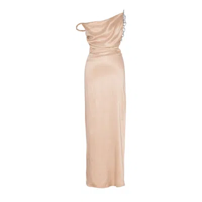 By Felizia Women's Neutrals Zaia Off-shoulder Maxi Dress In Beige