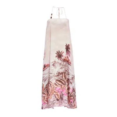 By Felizia Women's Pink / Purple Palma Tropical Print Maxi Dress In Pink In Multi