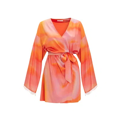 By Felizia Women's Pink / Purple Victoria Robe Short Dress In Multi