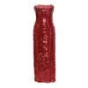 By Felizia Women's Sequin Strapless Gown In Red In Red