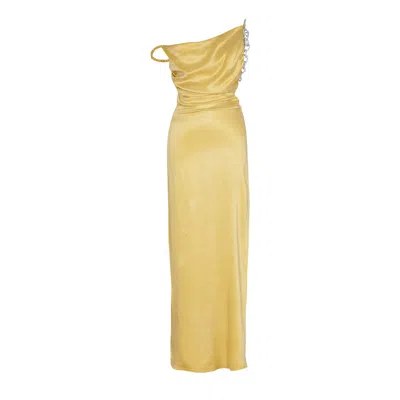 By Felizia Women's Yellow / Orange Zaia Off-shoulder Maxi Dress In Yellow