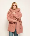 By Jill Martin Hooded Sherpa Button Front Lounger Jacket In Pink