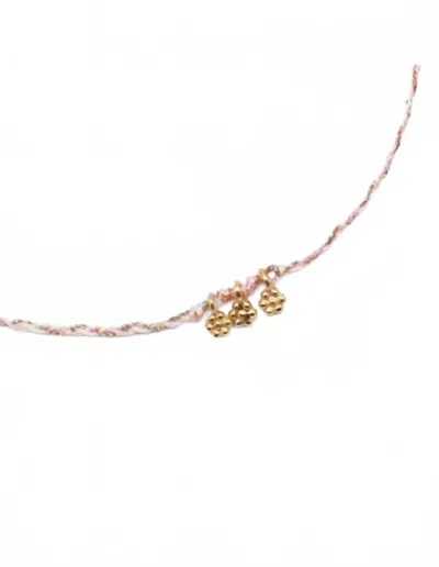 By Johanne Women's Triple Daisy Necklace In Pink