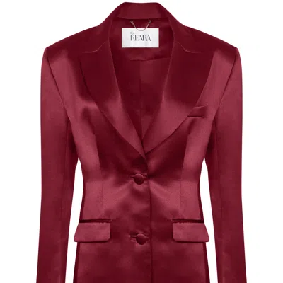 By Keara Women's The Satin Timeless Blazer - Red Wine