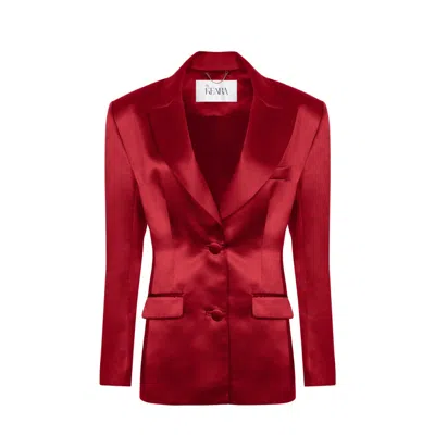 By Keara Women's The Timeless Satin Blazer - Red