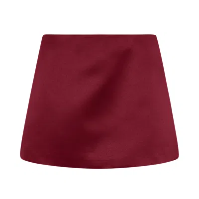 By Keara Women's The Timeless Satin Miniskirt - Red