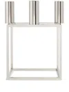 By Lassen Kubus Metal Candle Holder In Silver