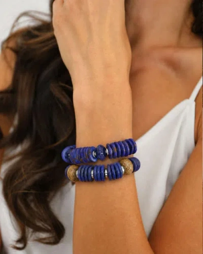 By Lilla Athena Capsule Bracelet Hairtie Set In Blue