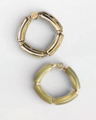 By Lilla Lime Champagne Capsule Bracelet Hairtie Set In Gold